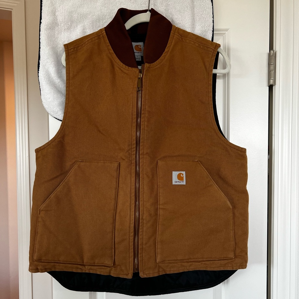 Carhartt Men’s Artic-Quilt Lines Duck Vest Large Pre owned
